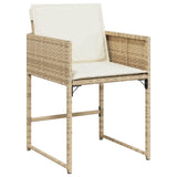 Garden Dining Set 9 pcs Beige Poly Rattan