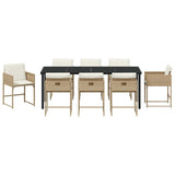 Garden Dining Set 9 pcs Beige Poly Rattan