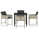 Garden Dining Set 5 pcs Light Grey Poly Rattan