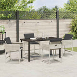 Garden Dining Set 5 pcs Light Grey Poly Rattan - Top-Down View