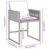 Garden Dining Set 9 pcs Light Grey Poly Rattan - Extra Image
