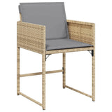 Garden Dining Set 9 pcs Beige Poly Rattan