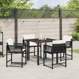 Garden Dining Set 5 pcs Black Poly Rattan - Top-Down View