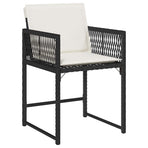 Garden Dining Set 5 pcs Black Poly Rattan