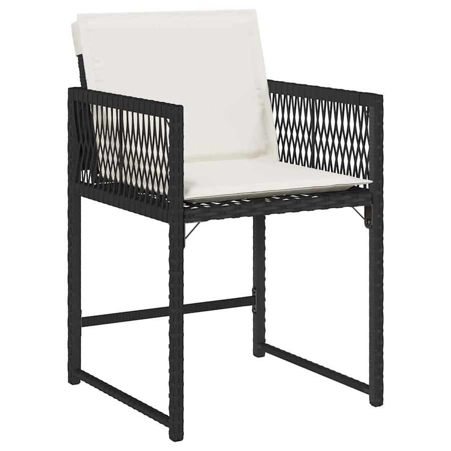Garden Dining Set 5 pcs Black Poly Rattan