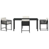 Garden Dining Set 5 pcs Black Poly Rattan - Close-Up Angle