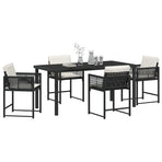 Garden Dining Set 5 pcs Black Poly Rattan