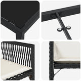 Garden Dining Set 9 pcs Black Poly Rattan - Extra Image
