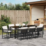 Garden Dining Set 9 pcs Black Poly Rattan - Top-Down View