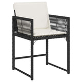 Garden Dining Set 9 pcs Black Poly Rattan - Rear View