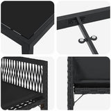 Garden Dining Set 9 pcs Black Poly Rattan - Extra Image