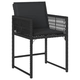 Garden Dining Set 9 pcs Black Poly Rattan - Rear View