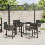 Garden Dining Set 5 pcs Grey Poly Rattan - Top-Down View