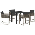 Garden Dining Set 5 pcs Grey Poly Rattan