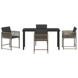 Garden Dining Set 5 pcs Grey Poly Rattan - Close-Up Angle