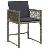 Garden Dining Set 9 pcs Grey Poly Rattan - Rear View