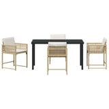 Garden Dining Set 5 pcs Beige Poly Rattan - Close-Up Angle
