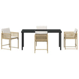 Garden Dining Set 5 pcs Beige Poly Rattan