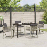 Garden Dining Set 5 pcs Light Grey Poly Rattan - Top-Down View