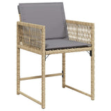 Garden Dining Set 9 pcs Beige Poly Rattan - Rear View
