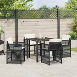 Garden Dining Set 5 pcs Black Poly Rattan - Top-Down View
