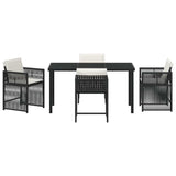 Garden Dining Set 5 pcs Black Poly Rattan - Close-Up Angle