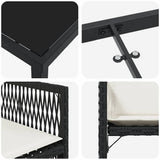 Garden Dining Set 9 pcs Black Poly Rattan