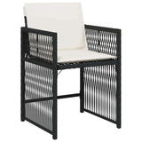 Garden Dining Set 9 pcs Black Poly Rattan - Rear View
