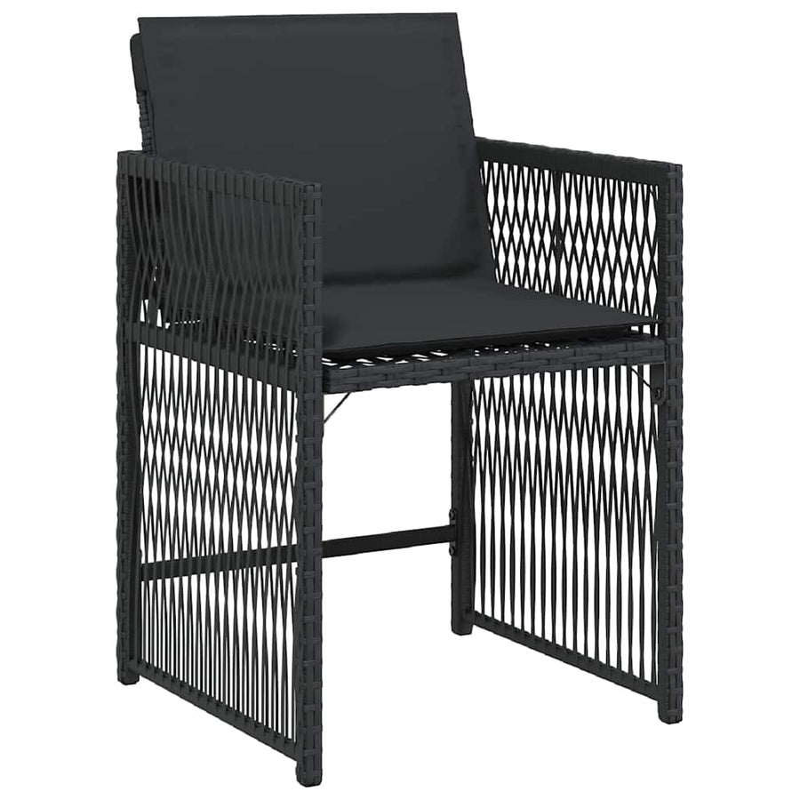 Garden Dining Set 5 pcs Black Poly Rattan