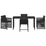 Garden Dining Set 5 pcs Black Poly Rattan - Close-Up Angle