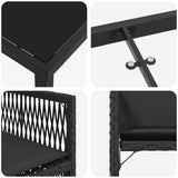 Garden Dining Set 9 pcs Black Poly Rattan - Extra Image