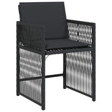 Garden Dining Set 9 pcs Black Poly Rattan - Rear View