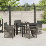 Garden Dining Set 5 pcs Grey Poly Rattan - Top-Down View