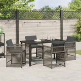 Garden Dining Set 5 pcs Grey Poly Rattan - Top-Down View