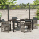 Garden Dining Set 5 pcs Grey Poly Rattan - Top-Down View