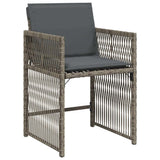 Garden Dining Set 5 pcs Grey Poly Rattan - Rear View