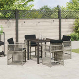 Garden Dining Set 5 pcs Light Grey Poly Rattan