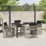 Garden Dining Set 5 pcs Light Grey Poly Rattan - Top-Down View