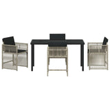 Garden Dining Set 5 pcs Light Grey Poly Rattan
