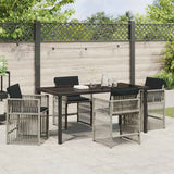 Garden Dining Set 5 pcs Light Grey Poly Rattan - Top-Down View