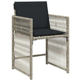Garden Dining Set 9 pcs Light Grey Poly Rattan - Rear View