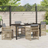 Garden Dining Set 5 pcs Beige Poly Rattan - Top-Down View