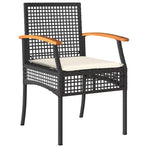 Garden Dining Set 5 pcs Black Rattan