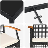 Garden Dining Set with Cushion 7 pcs Black Rattan - Extra Image