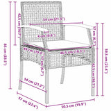 Garden Dining Set with Cushion 7 pcs Black Rattan - Extra Image