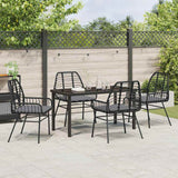 Garden Dining Set 5 pcs Black Poly Rattan
