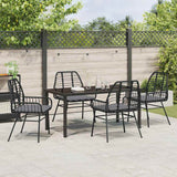 Garden Dining Set 5 pcs Black Poly Rattan