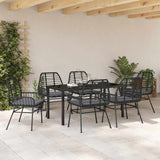 Garden Dining Set 7 pcs Black Poly Rattan