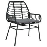 Garden Dining Set 7 pcs Black Poly Rattan