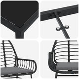 Garden Dining Set 9 pcs Black Poly Rattan - Extra Image